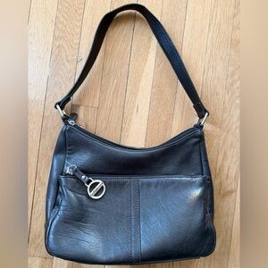 Croft & Barrow Black Leather Hobo Bag
